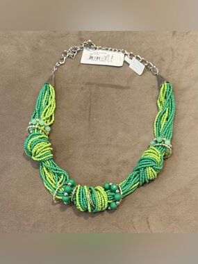 NWT! Green Tone Multi-Strand Beaded Statement Necklace - Women's Jewelry